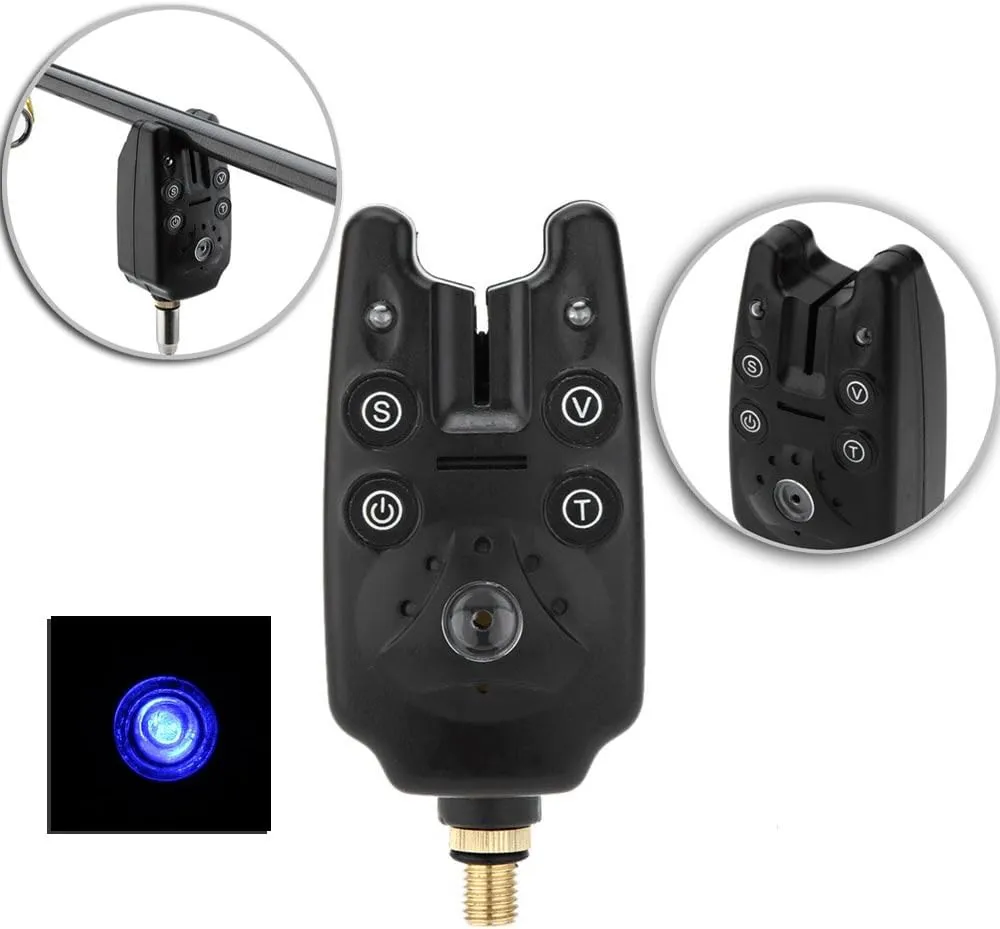 Lixada Fishing Bite Indicators Kit - 3 LED Alarm Alerts, Extending Aluminum Alloy Bankstick, Swinger with Padded Tool Bag