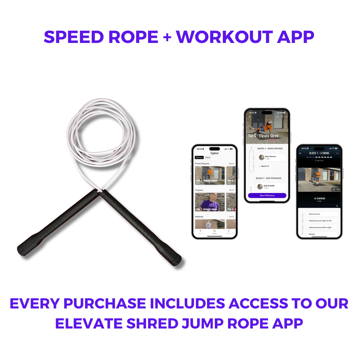 Long Handle Jump Rope (Black Olive)