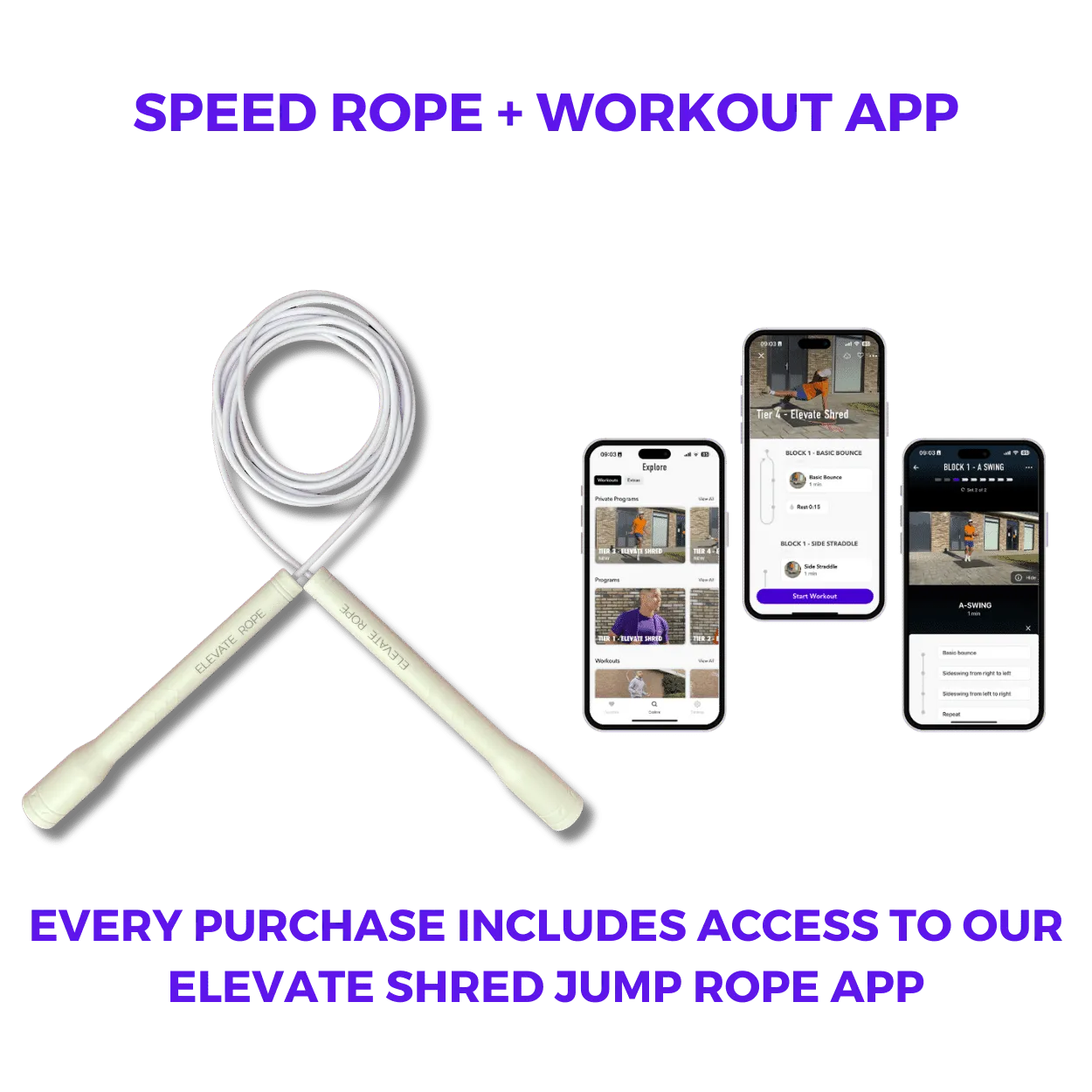 Long Handle Jump Rope (White Coconut)