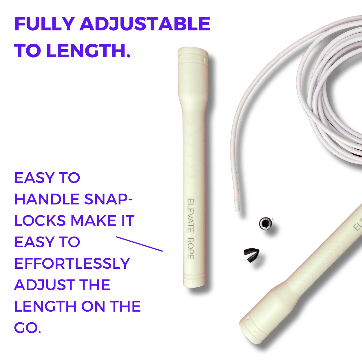 Long Handle Jump Rope (White Coconut)