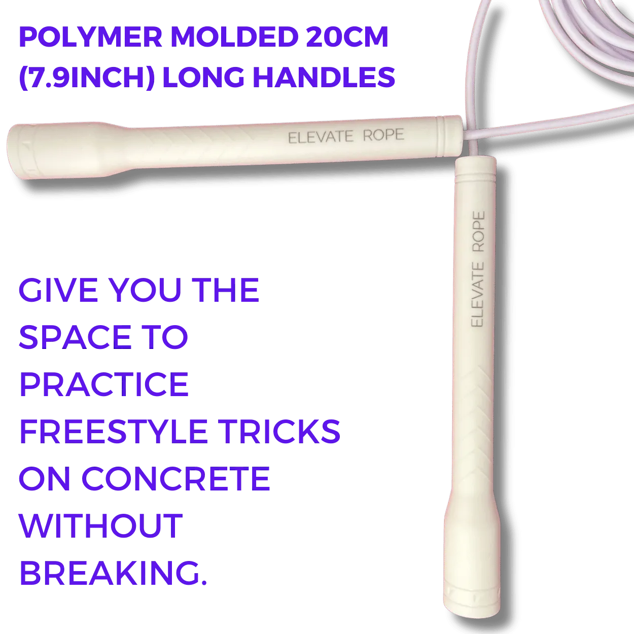 Long Handle Jump Rope (White Coconut)