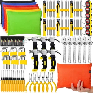 Lothee 114 Pieces Mini Operation Tool Kit Emergency Compact Tool Set with Storage Bag Mini Tape Screwdriver Keychain Double Screw Drive Bits Employee Gift Fathers Gifts Bulk for Men Dad (Cute Color)