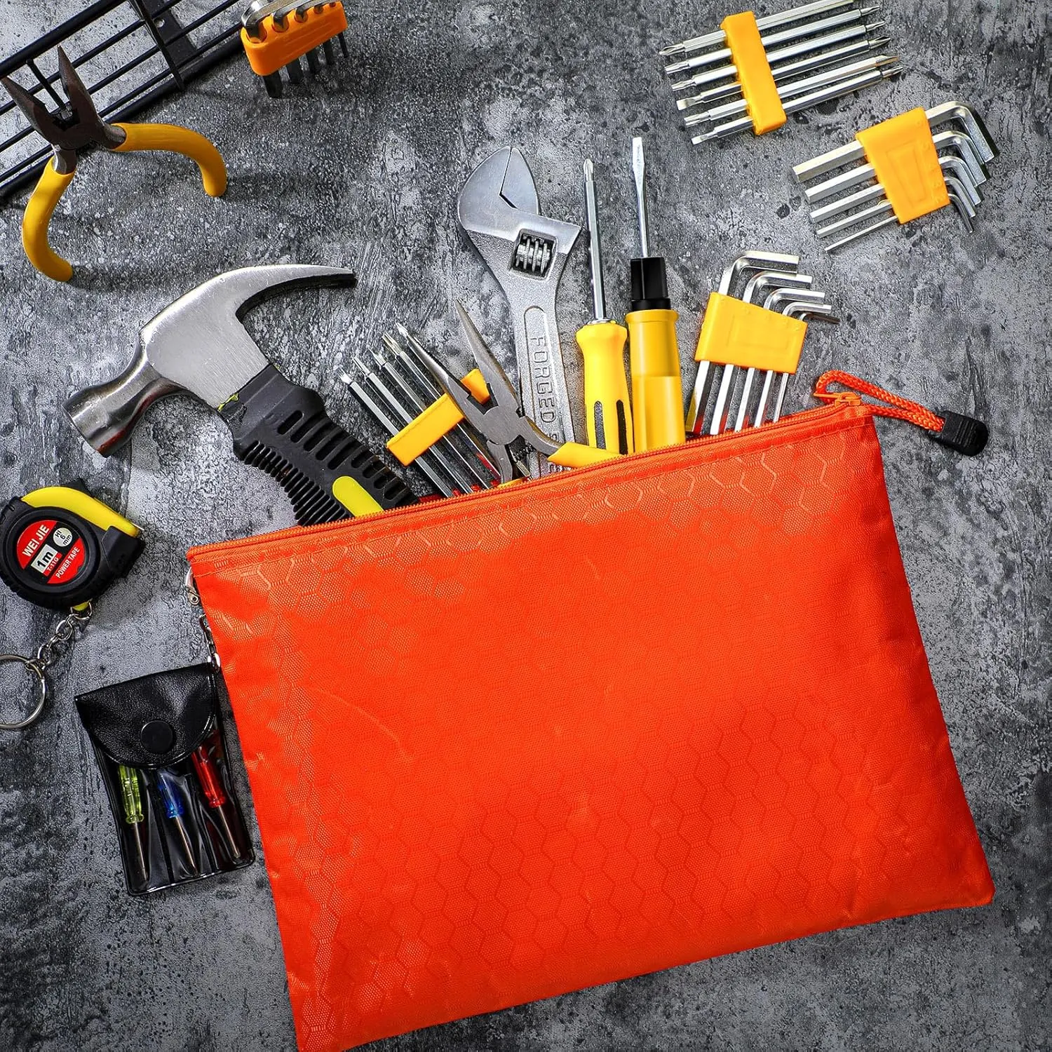 Lothee 114 Pieces Mini Operation Tool Kit Emergency Compact Tool Set with Storage Bag Mini Tape Screwdriver Keychain Double Screw Drive Bits Employee Gift Fathers Gifts Bulk for Men Dad (Cute Color)