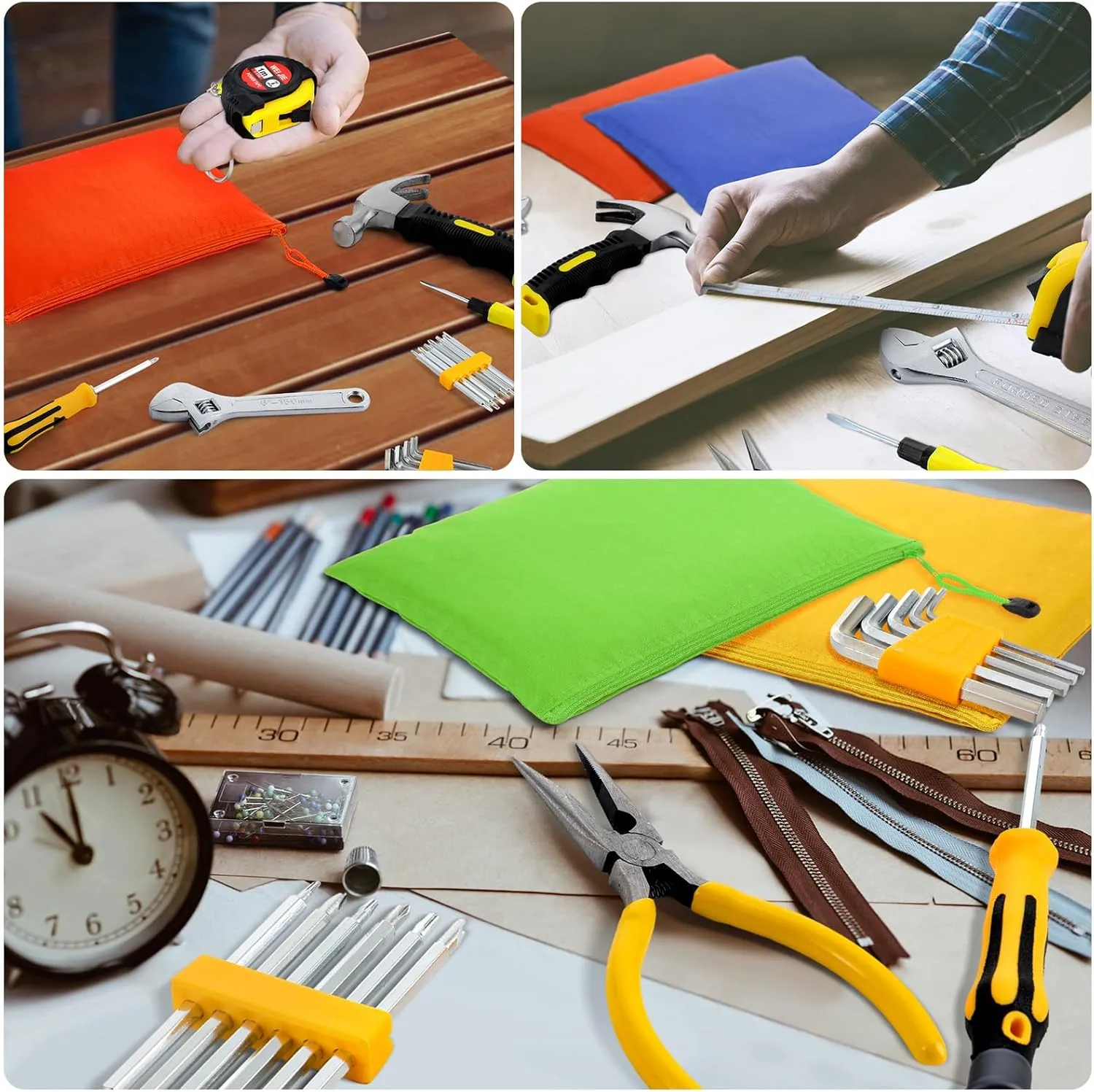 Lothee 114 Pieces Mini Operation Tool Kit Emergency Compact Tool Set with Storage Bag Mini Tape Screwdriver Keychain Double Screw Drive Bits Employee Gift Fathers Gifts Bulk for Men Dad (Cute Color)