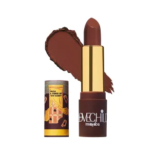 L.O.V.E.C.H.I.L.D. by Masaba Luxe Matte – Barfee | Chocolate Brown Shade for Women | Long-Lasting up to 6 Hours | Hydrating & Nourishing Bullet Formula | 4g