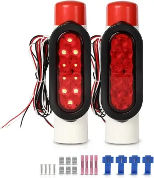 LQI LED Boat Trailer Guide-On Post Pipe Guide Lights Fit for Standard 2" PVC for Guide ons Post Sealed Submersible Turn Signal Brake Marker Reverse