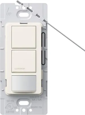 Lutron MS-OPS6-DDV-BI Maestro 6-Amp Single Pole Dual Circuit Occupancy Sensing Switch, Biscuit