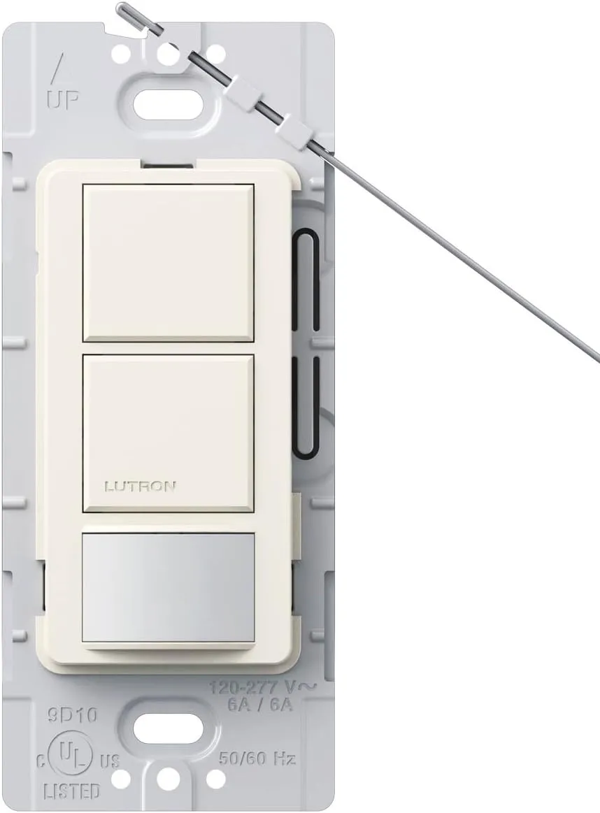 Lutron MS-OPS6-DDV-BI Maestro 6-Amp Single Pole Dual Circuit Occupancy Sensing Switch, Biscuit