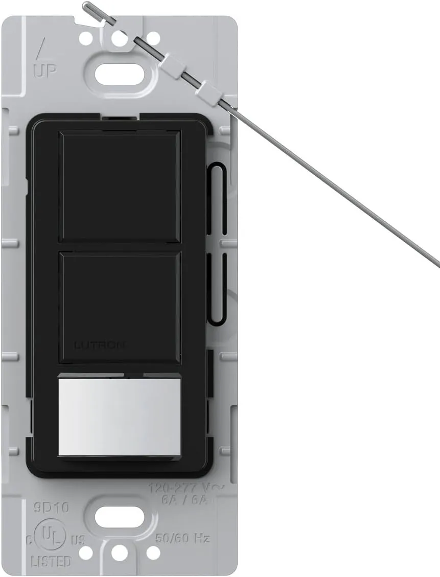 Lutron MS-OPS6-DDV-BL Maestro 6 Amp Single Pole Dual Sensing Switch Electrical Distribution Switcher, Black