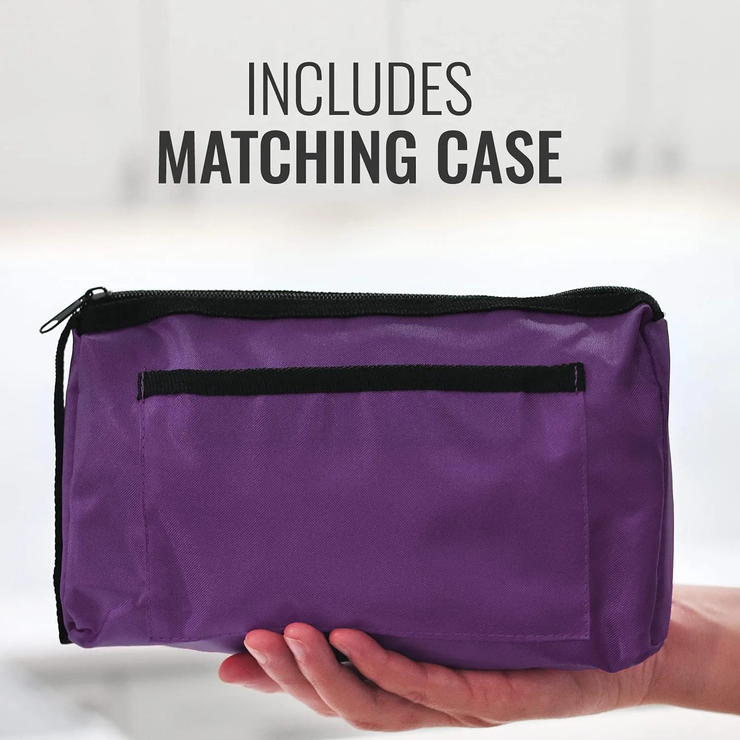 MABIS MatchMates Manual Blood Pressure Monitor Kit Aneroid Sphygmomanometer with Calibrated Nylon Cuff and Oversized Carrying Case, Adult, Purple