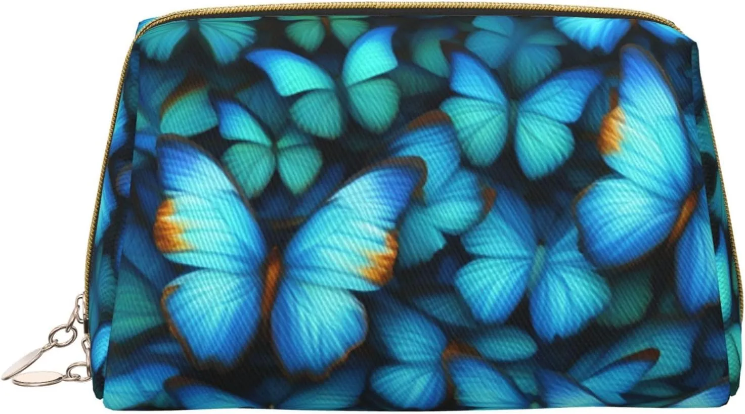 Many Blue Butterfly Toiletry Pouch, Travel-Friendly Makeup Organizer For Makeup Brushes, Lipsticks