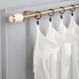 Marble Finial Extendable Curtain Rod Gold 19MM (Hardware Included)