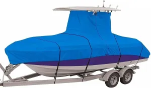 Marine Accessories 16ft-24ft Center Console T-Top Boat Cover Roof Tent 600D Waterproof Anti-UV Dust-Proof Heavy-Duty Trailerable Boat Cover Shelter(17-19FT)