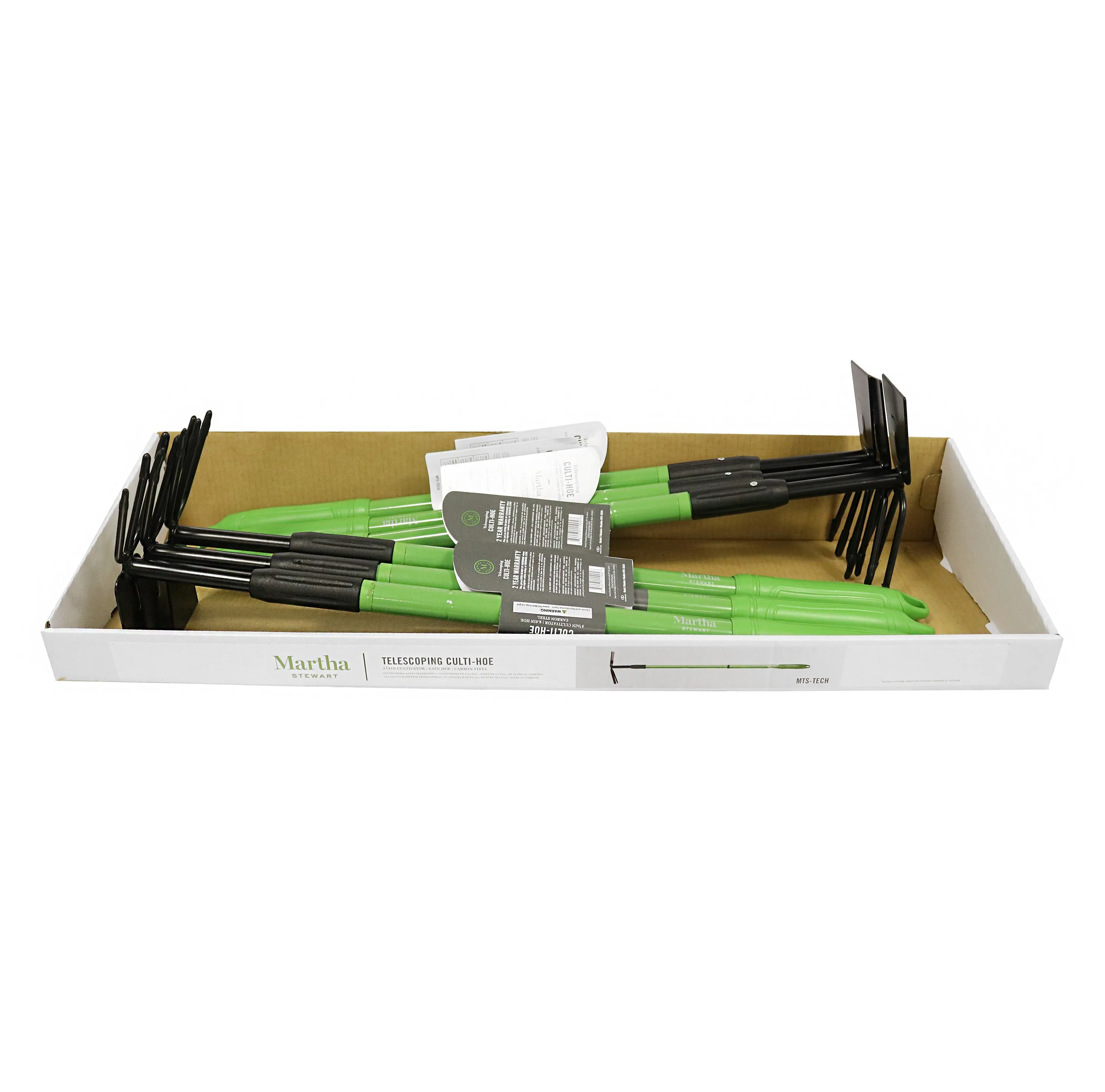 Martha Stewart MTS-TECH Telescoping Cultivator and Culti-Hoe Combo,3-Prong Tool
