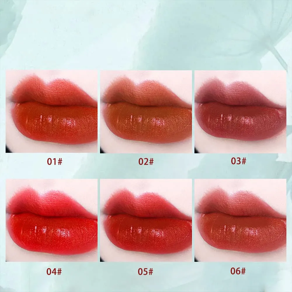 Matte Liquid Lipstick, 6 Colors Red Matte Lipstick Long Lasting Waterproof Lip Gloss with Mirror Velvety High Pigmented Lip Stain Kit Girls Women Make Up Gift (05#)