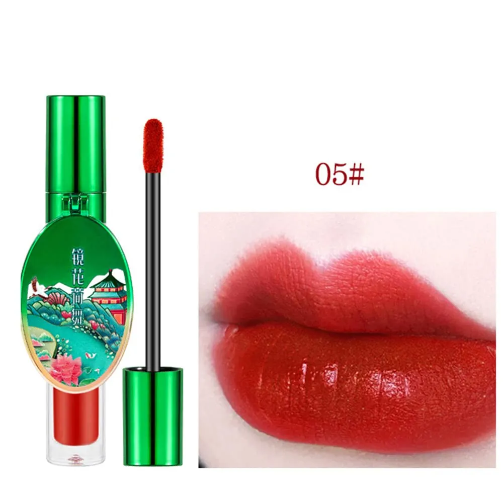 Matte Liquid Lipstick, 6 Colors Red Matte Lipstick Long Lasting Waterproof Lip Gloss with Mirror Velvety High Pigmented Lip Stain Kit Girls Women Make Up Gift (05#)