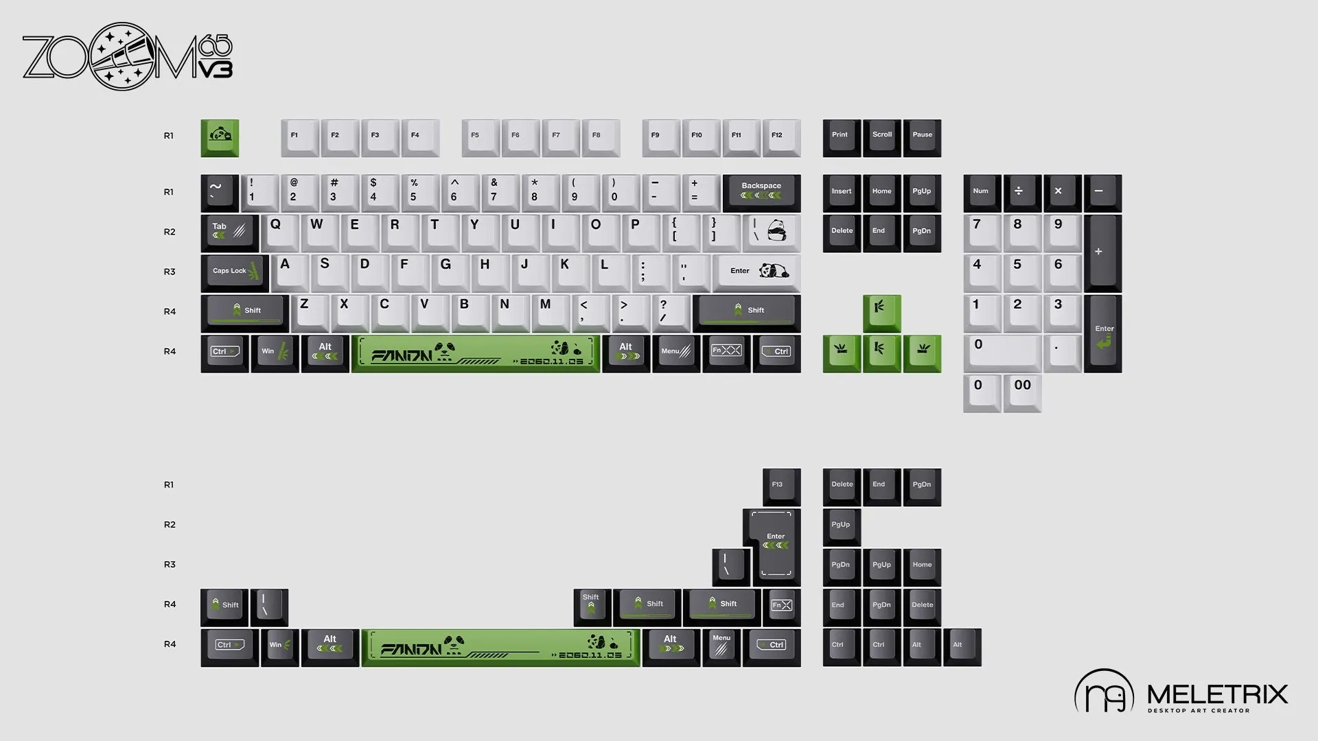 Meletrix Zoom65 V3 Panda Edition