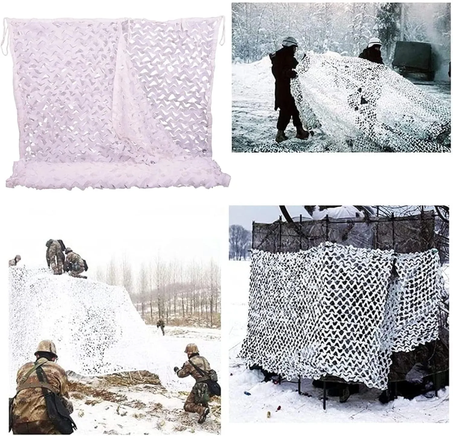 Military Camouflage Netting,4x6m,3x8m (White) Camping Camo Net,Uv Protection Shade Mesh,for Hunting,Shooting,Tent,Car Cover,Outdoor,Blinds Nets,3x6m(10 * 20ft)