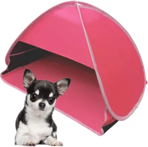 Mini Head Shelter Tent, 1 Pack Foldable Pop Up Beach Tent Sun Shelter for Anti-UV Pet & Outdoor Camping, Picnic Beach, Pink-Vinyl L
