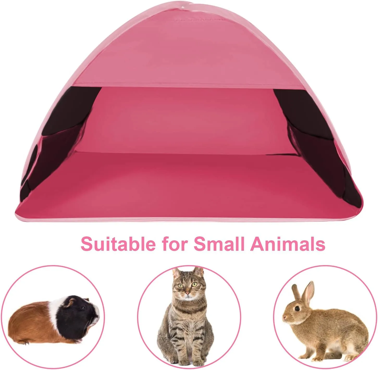 Mini Head Shelter Tent, 1 Pack Foldable Pop Up Beach Tent Sun Shelter for Anti-UV Pet & Outdoor Camping, Picnic Beach, Pink-Vinyl L