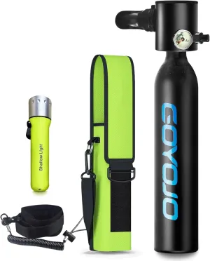 Mini Scuba Tank, 6-12 Minutes Diving Tank, Portable Lung Tank Kits with 3000 PSI Max Pressure, Reusable 0.5L Small Scuba Diving Tank Gear Underwater Breathing Training