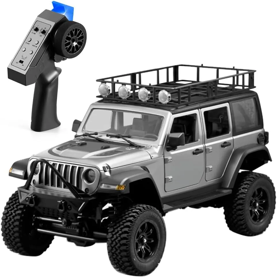 MN-128 RC Cars Jeep 1/12 RC Crawler 2.4G RC Jeep RC Rock Crawler RC Truck 4x4 RC Car Vehicle Model (RTR Version/Grey)