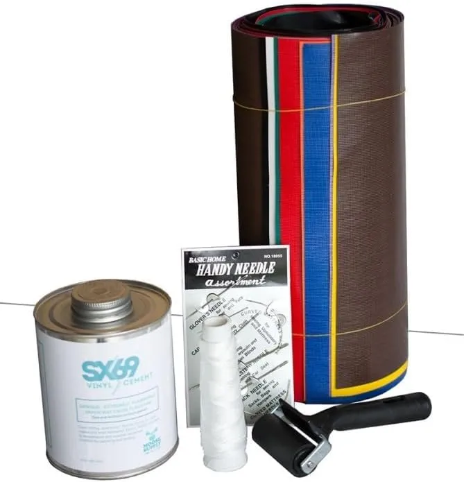 Moose Vinyl Deluxe Repair Kit Includes 32oz Sx Glue, Assorted Patches, Needles, Thread, Roller (Solid)