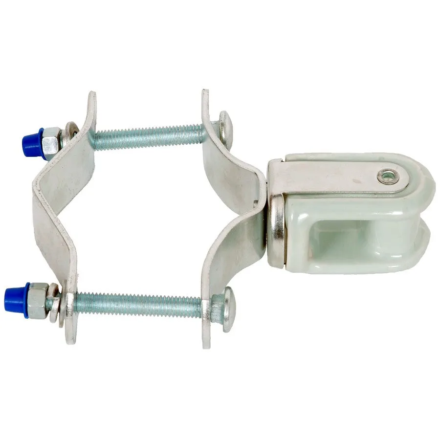 Morris Products 21898, Heavy Duty Porcelain Wire-holder with Steel Reinforced Saddle, Adjustable 1-1/4" X 3", For Use with Pipe or Pole Attachment