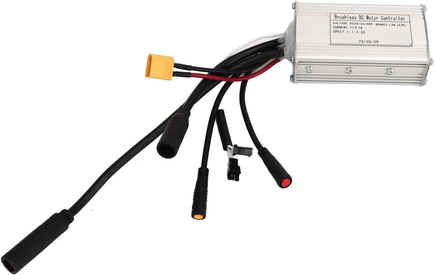 Motor Brushless Controller E Bike, Motor Brushless Controller Electric Bicycle Brushless Controller Kit, 24V 36V 48V 17A Sine 3 Mode Controller with Waterproof Connector for DIY
