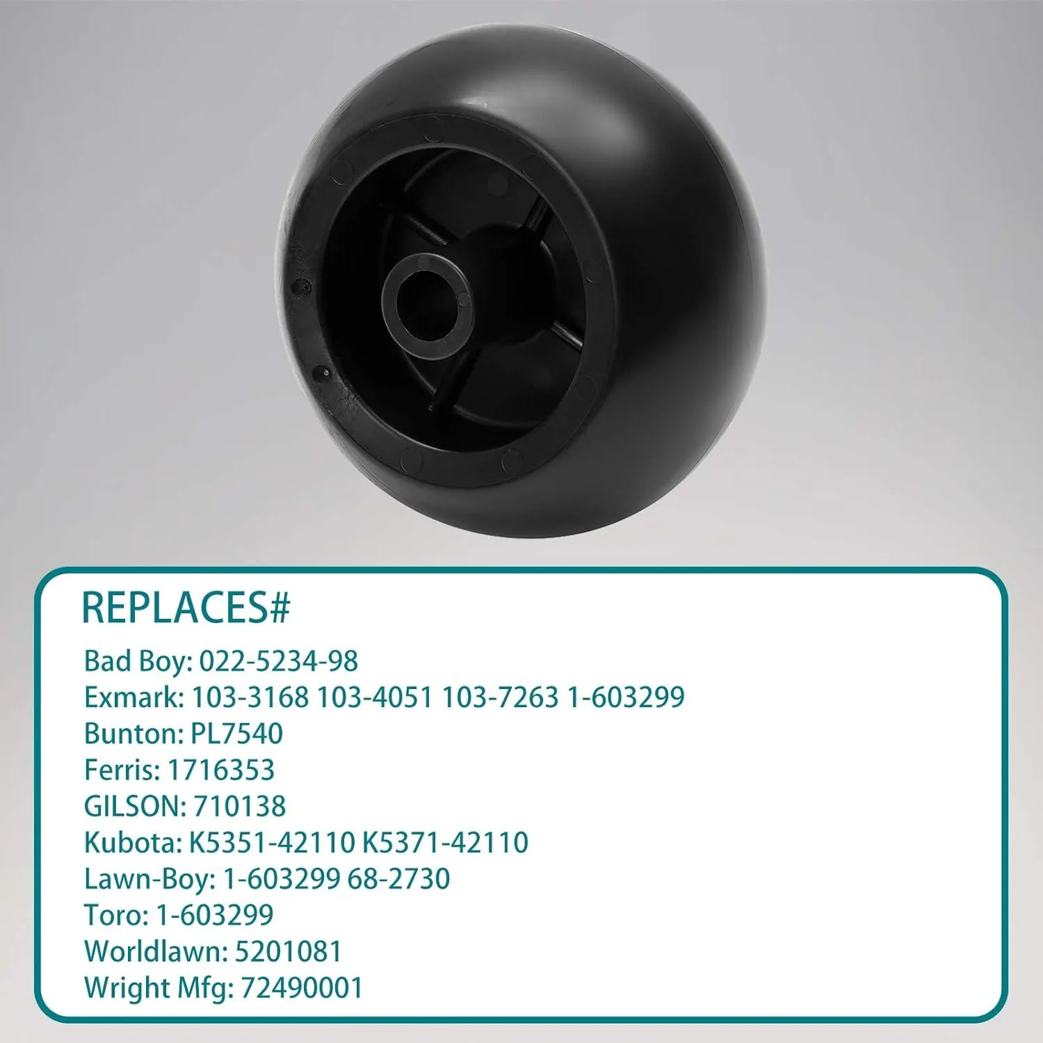 Mower Anti Scalp Deck Wheel Kit Set of 6 Compatible with Bad Boy 022-5234-98 Exmark 103-4051 103-7263 & Many Bore 5/8" Wheel Size