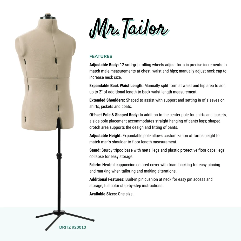 Mr. Tailor Adjustable Male Form