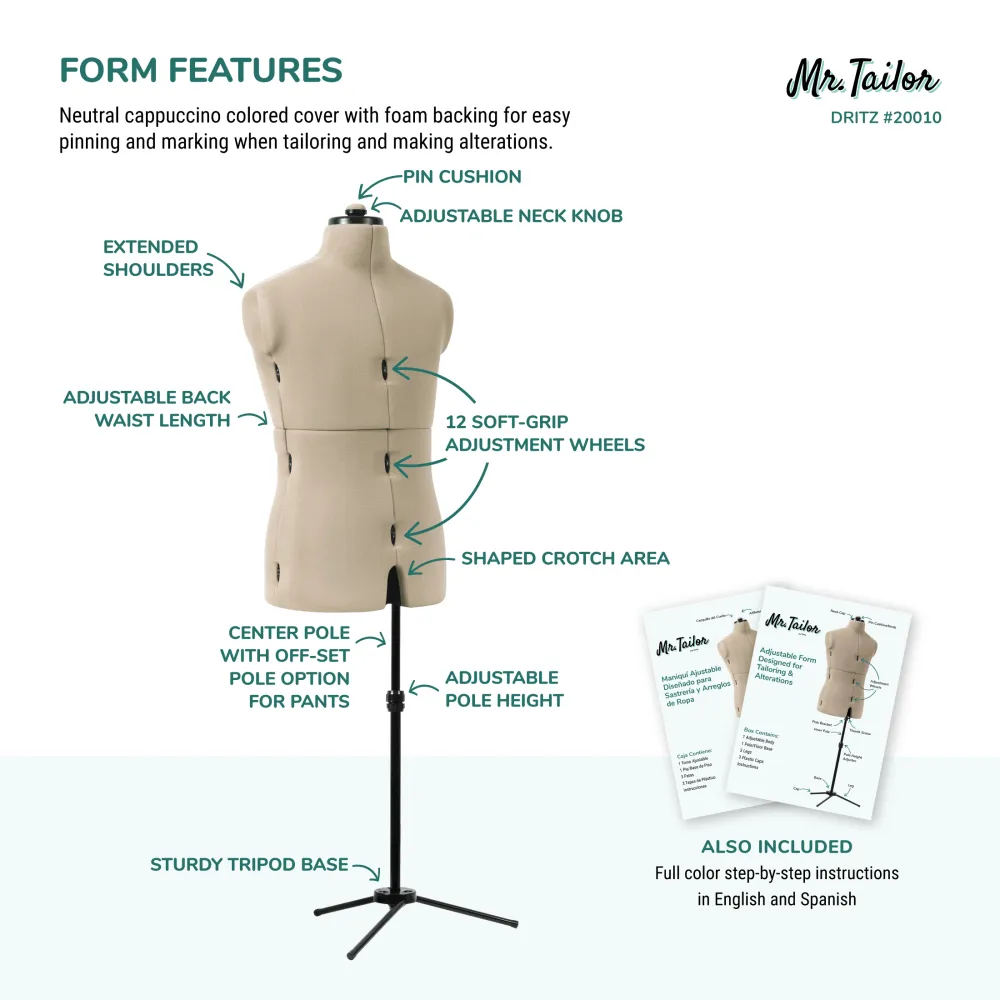 Mr. Tailor Adjustable Male Form
