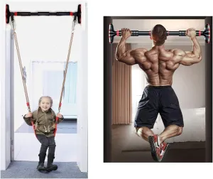 Multi-Use NO Need Punch Adjustable Doorway Swing Set,Trapeze Bar,Fits 24 to 36 inch door frames,Load-bearing 400Lbs,Simple Install, Safe Lock，for Exercise and Child Play