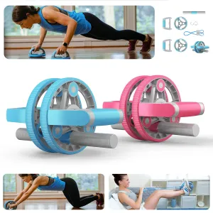 Multifunctional Abdominal Wheel Set with Detachable Handles and Resistance Bands for Full-Body Workout