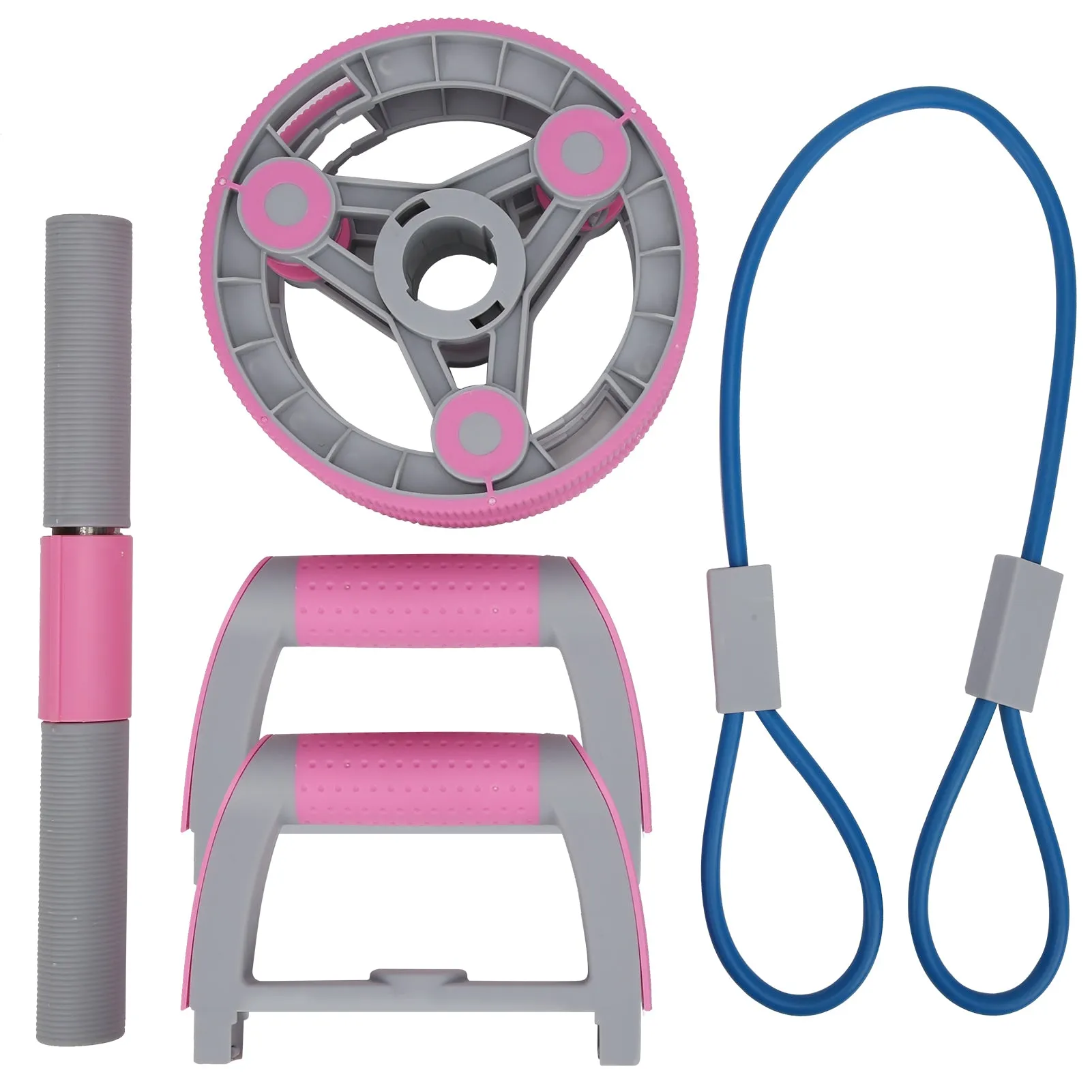 Multifunctional Abdominal Wheel Set with Detachable Handles and Resistance Bands for Full-Body Workout