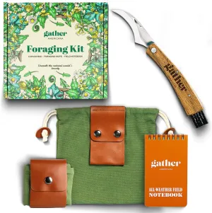 Mushroom Foraging Kit – Mushroom Collecting Tools include Foraging Bag, Mushroom Knife, Brush and Waterproof Journal - Mushroom Gifts for Outdoor Camping