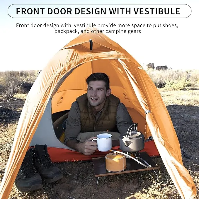 Naturehike Cloud-Up 1 Person Tent Lightweight Backpacking Tent for One Man, Waterproof Ultralight Single Person Tent, Double Layer One Person Tent for Camping Hiking Backpacking