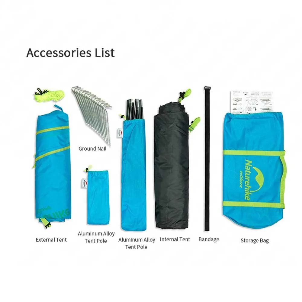 Naturehike P-Series Aluminum Pole Tent (2-3 PER)210T65D