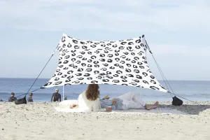 Neso Tents Beach Tent with Sand Anchor, Portable Canopy Sunshade - 7' x 7' - Patented Reinforced Corners (Leopard)