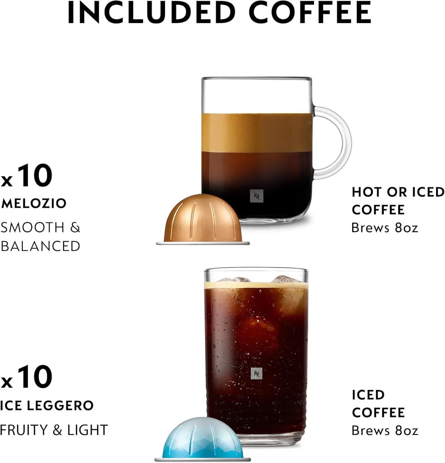 Nespresso Vertuo Pop  Cold Value Added Bundle with Iced Coffee Tumbler by De'Longhi, Liquorice Black