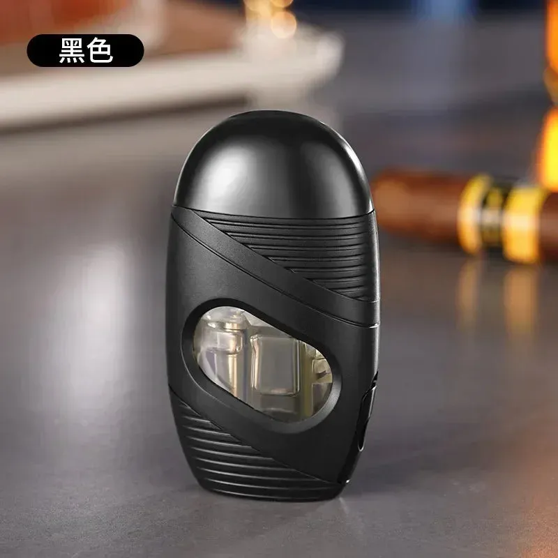 New Powerful 3 Jet Blue Flame Cigar Ligher Windproof Inflatable Gas Turbo Torch Lighter Kitchen Gas Stove Cigar Punch Tools Gift