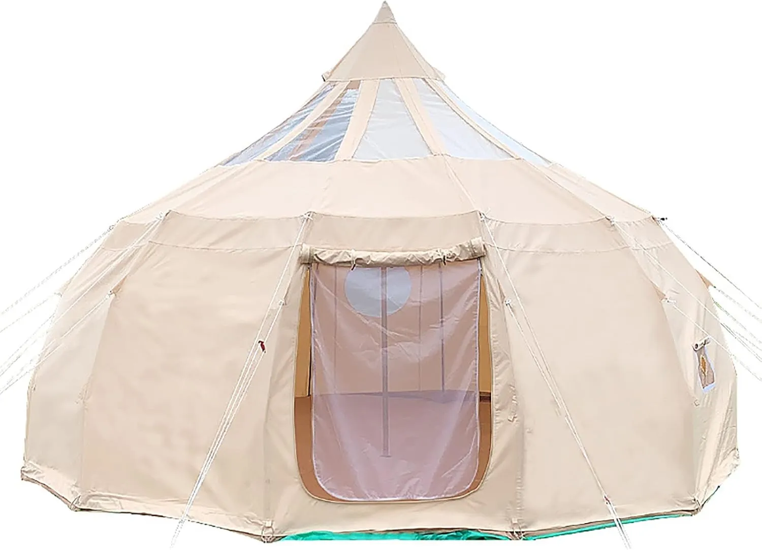 NIEH Canvas Drop Shape Tent, Cotton Canvas Yurt Tent, with 1 Stove Jacks, Luxury All Season Tent for Camping Trips