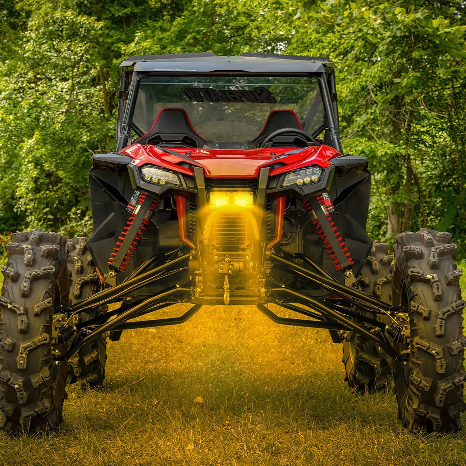 Nilight Side Shooter LED Light Bar 2PCS 4.3Inch Triple Row Spot Flood Combo Yellow Beam Lighting with 5Pin Rocker Switch Wiring Harness Kit for Off Road Light on Truck SUV ATV UTV