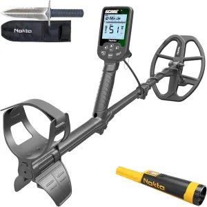 Nokta Score Metal Detector for Adults - Fully Waterproof, Rechargeable, Multi-Frequency, Easy-to-Use Detectors for Treasure Hunting (Score with AccuPOINT & Premium Digger)
