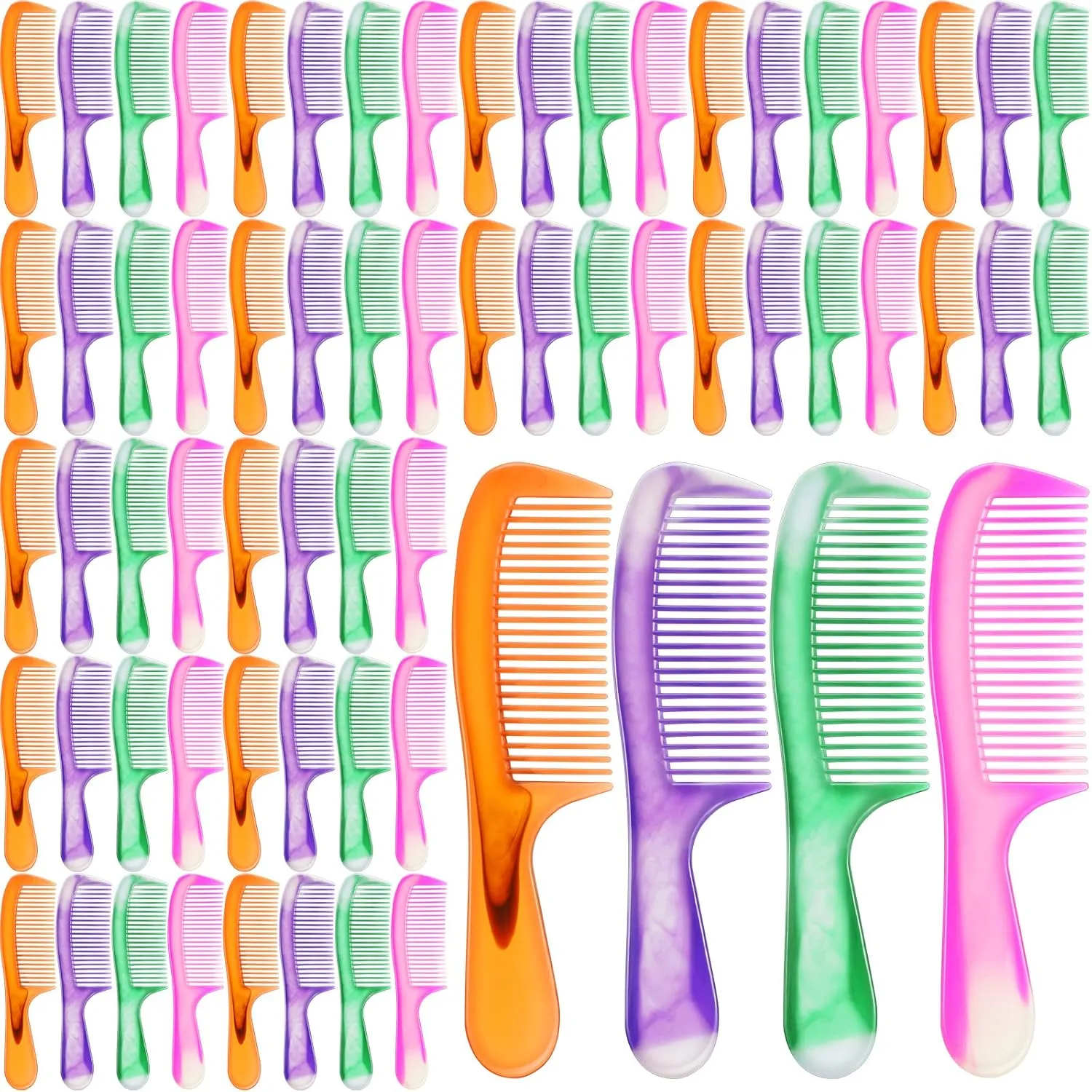 Nuogo 100 Pcs Hair Combs Bulk Disposable Individually Wrapped Hair Combs for Hotel Shelter Homeless Supplies Nursing Home Charity Church Gifts(Classic Style)