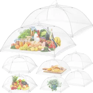 Nuogo 12 Pack Mesh Food Cover Tent Multiple Sizes (40x24*2, 24x24*2, 17x17*4, 14x14*4) Reusable and Collapsible Extra Large Serving Dish Tent Umbrella Picnic Accessories for Outdoors Parties BBQs