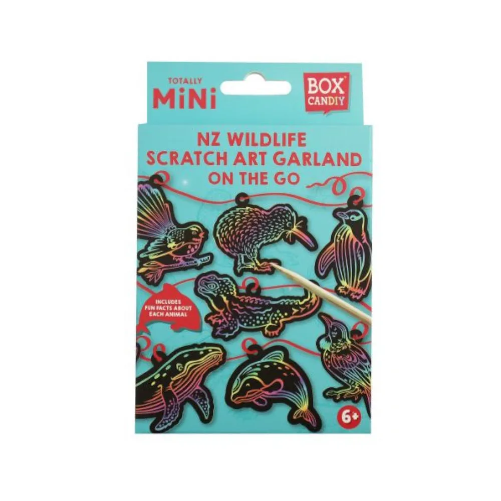 NZ Wildlife Scratch Art Garland
