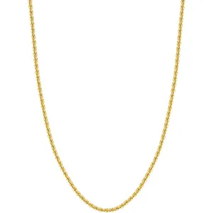 Olas d'Oro - 14K Yellow Gold 4mm Light Rope Chain Bracelet with Lobster Lock - 8" Length