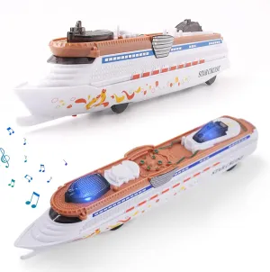 OTONOPI Cruise Ship Model Toy Ocean Liner Boat Toy with Light and Sound for Kids Toddlers Boys Girls Adults Age 3-12  Birthday Children's Day Gift Home Decoration Collection
