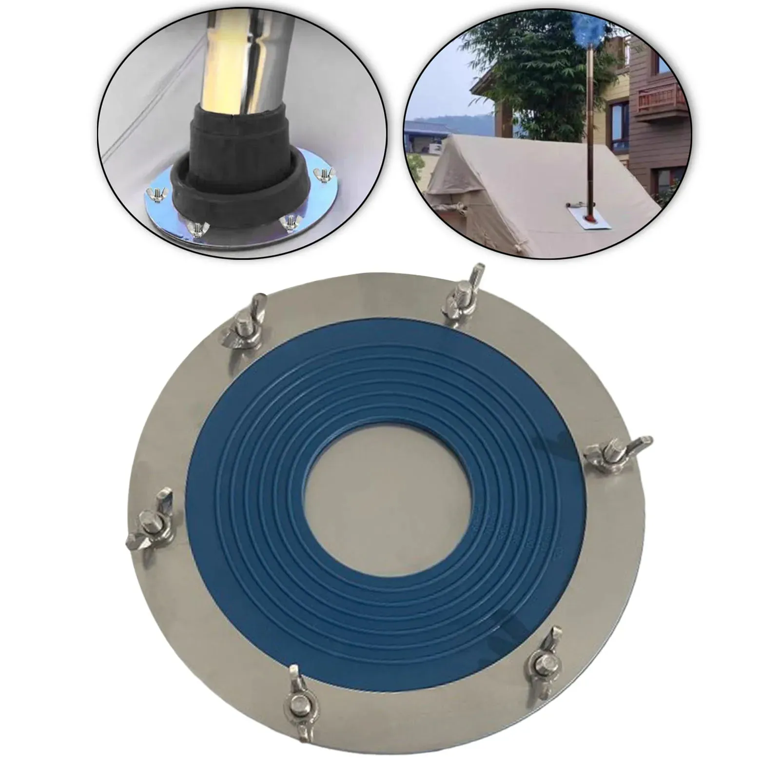 Outdoor Camping Hot Tent Stove Jack Burner Flue Pipe Fitting Tent Flue Flashing Pipe Stove Vent Accessories for Sheds Tent